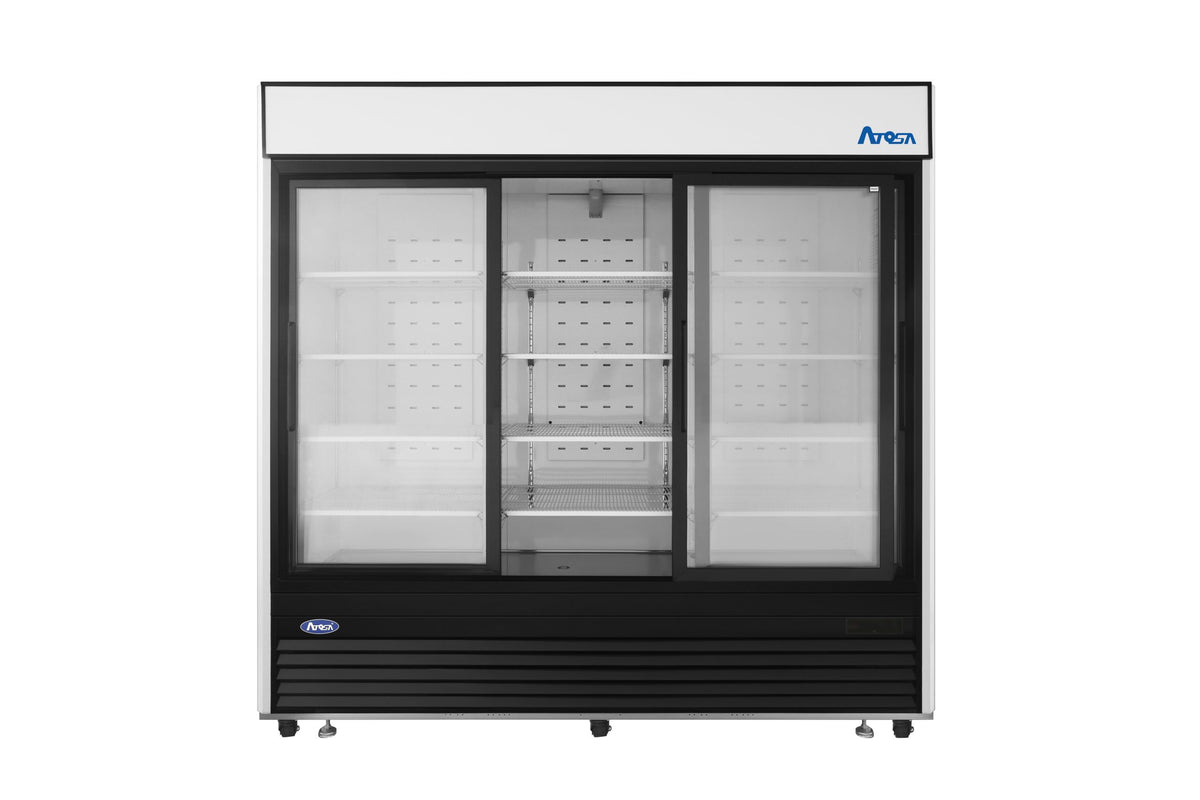 Atosa MCF8729GR — Black Exterior Sliding Glass Door Refrigerator Merchandiser