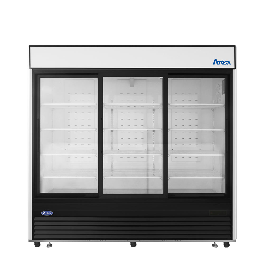 Atosa MCF8729GR — Black Exterior Sliding Glass Door Refrigerator Merchandiser