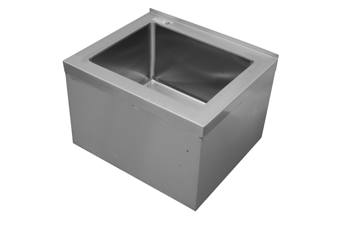 Serv-Ware MS162012-CWP stainless steel floor mop sink, angle view