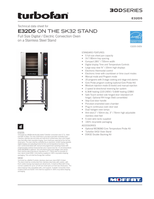 Spec Sheet (E32D5 on SK32 Stand)