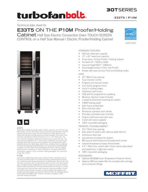 Spec Sheet (E33T5 on P10M)