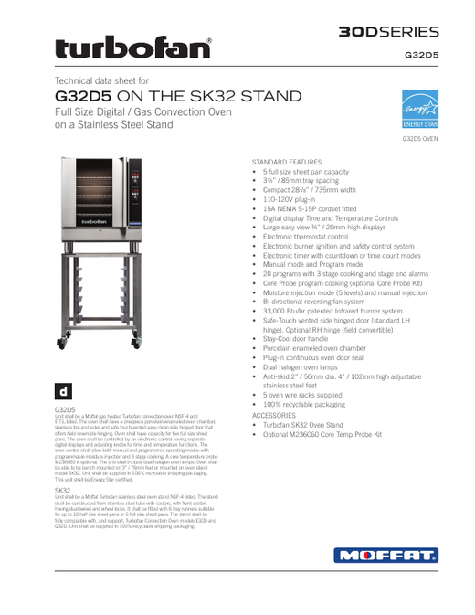Spec Sheet (G32D5 on SK32 Stand)