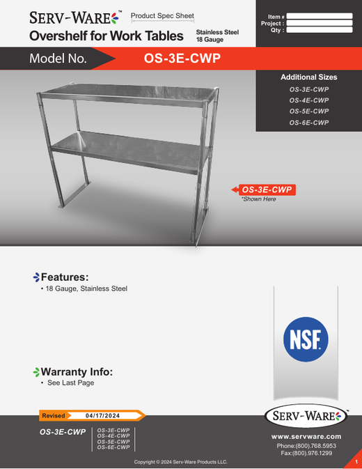 Spec Sheet