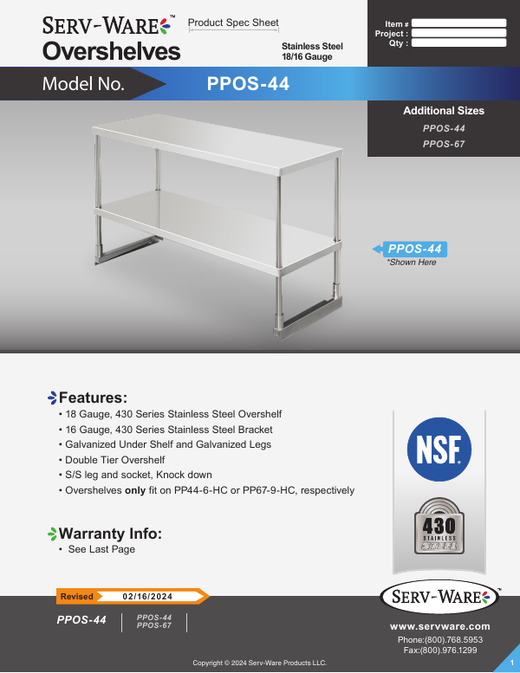 Spec Sheet