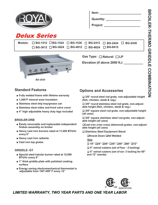Spec Sheet