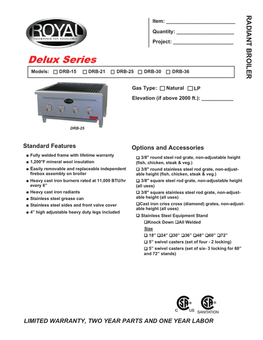 Spec Sheet