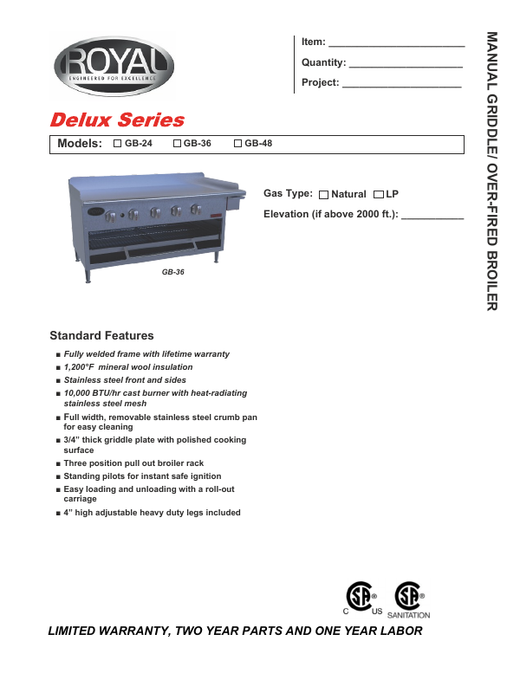 Spec Sheet