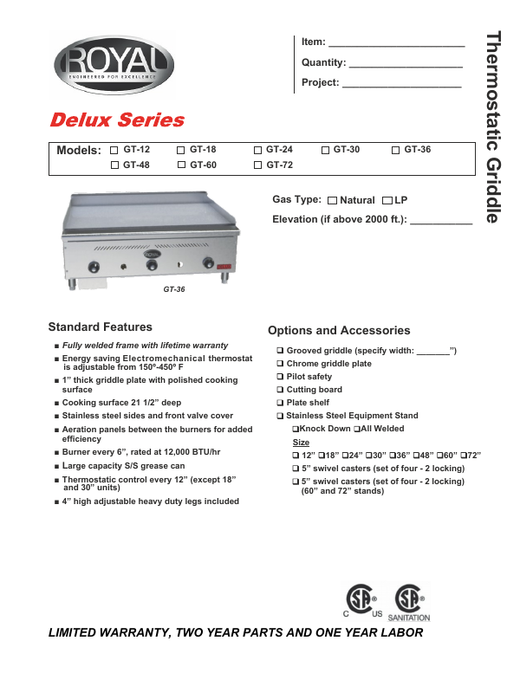 Spec Sheet