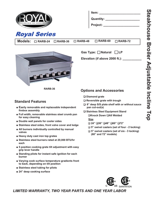 Spec Sheet
