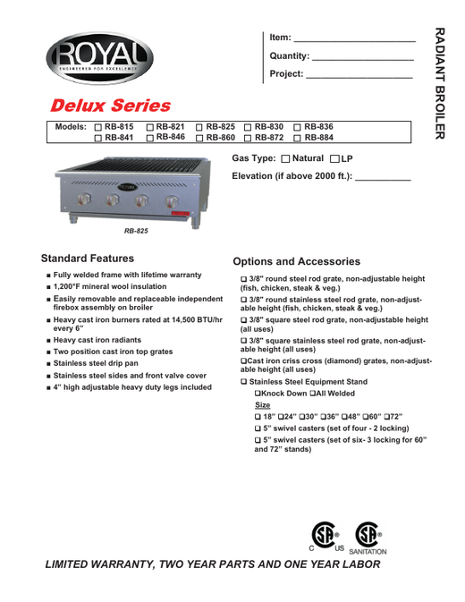 Spec Sheet