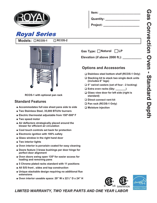Spec Sheet