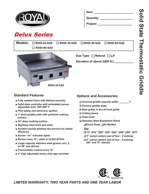Spec Sheet