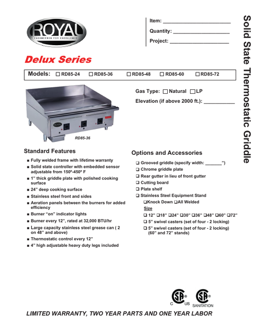 Spec Sheet