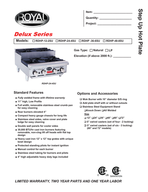 Spec Sheet