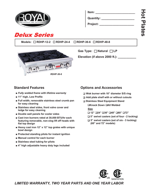 Spec Sheet
