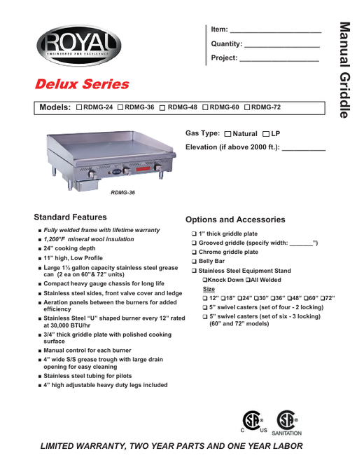 Spec Sheet
