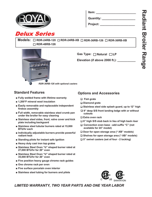 Spec Sheet