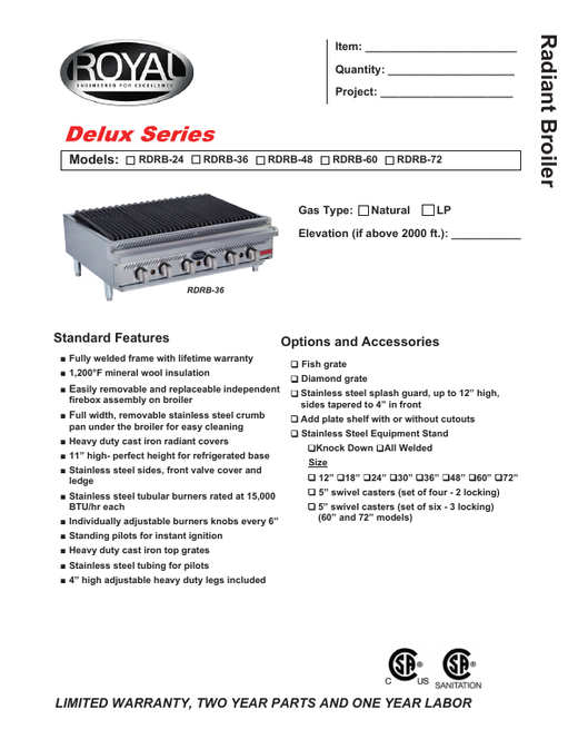 Spec Sheet