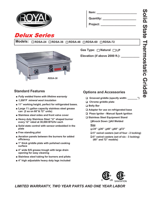 Spec Sheet