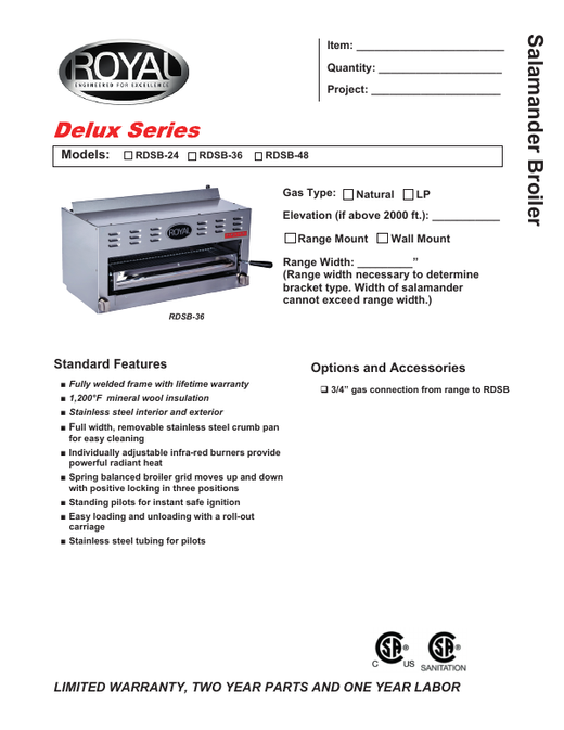Spec Sheet