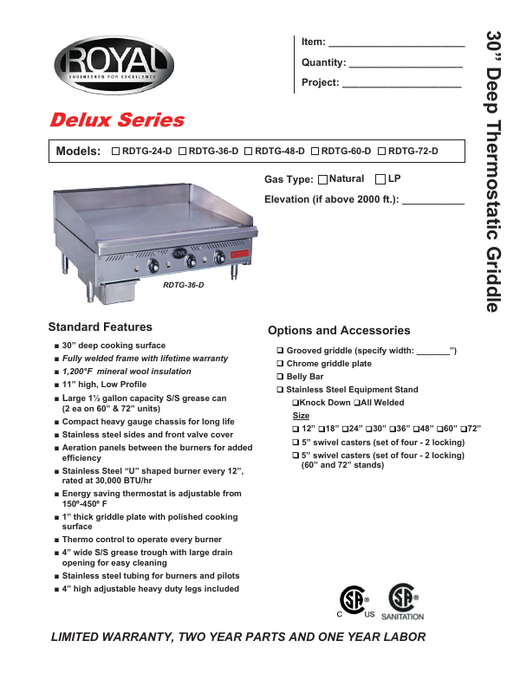 Spec Sheet