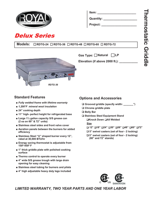 Spec Sheet