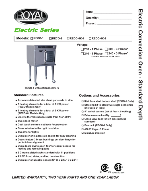 Spec Sheet