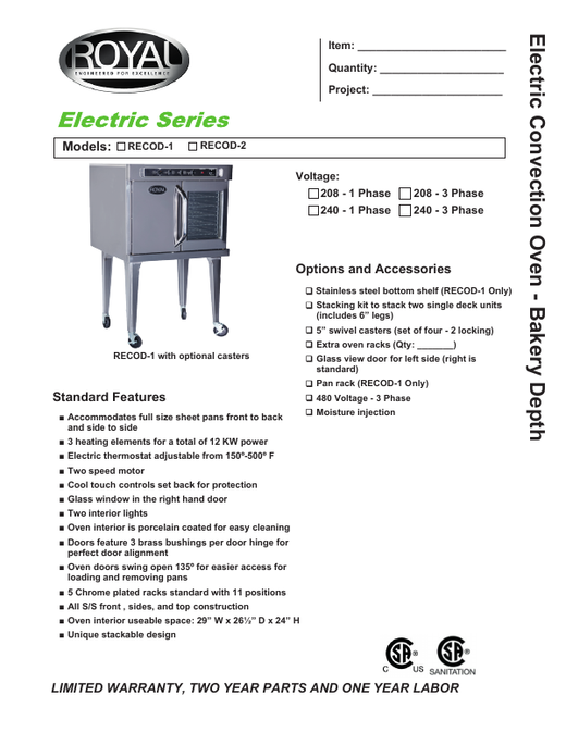Spec Sheet