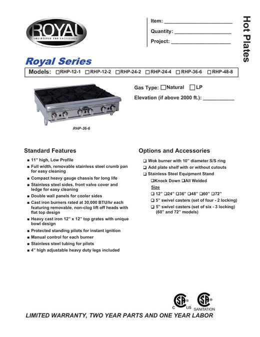 Spec Sheet