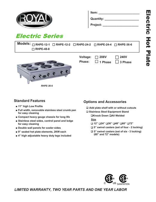 Spec Sheet