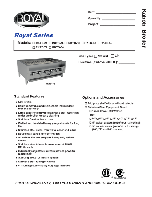 Spec Sheet
