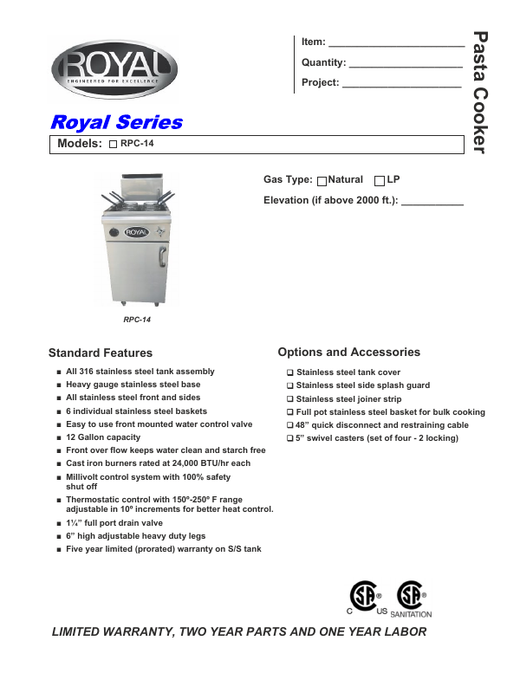 Spec Sheet