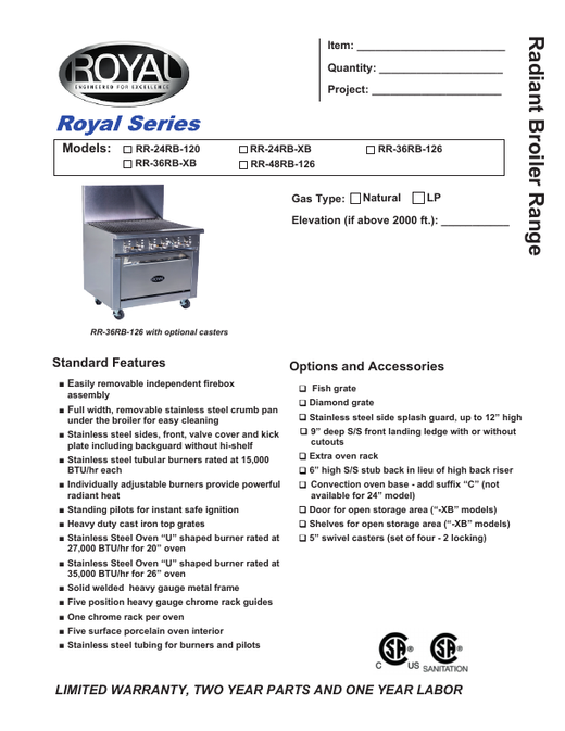 Spec Sheet
