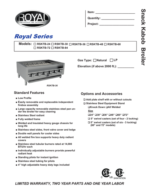 Spec Sheet