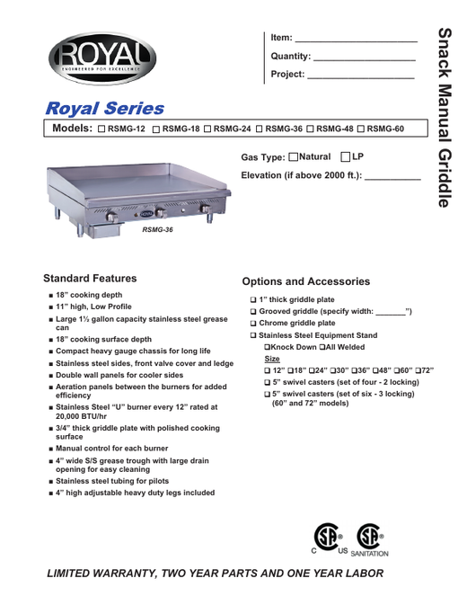 Spec Sheet
