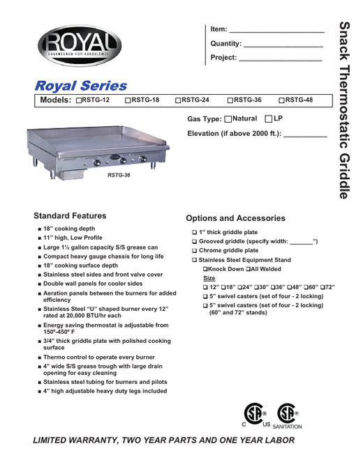 Spec Sheet