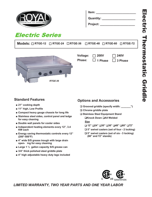Spec Sheet