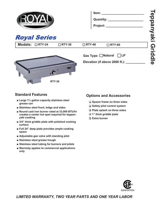 Spec Sheet