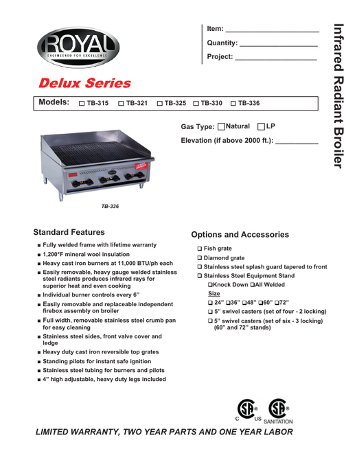 Spec Sheet