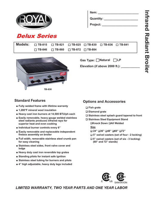 Spec Sheet