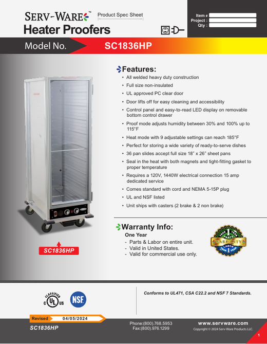 Spec Sheet