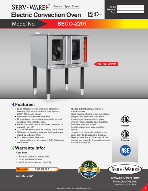 Spec Sheet