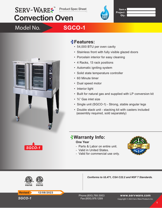 Spec Sheet