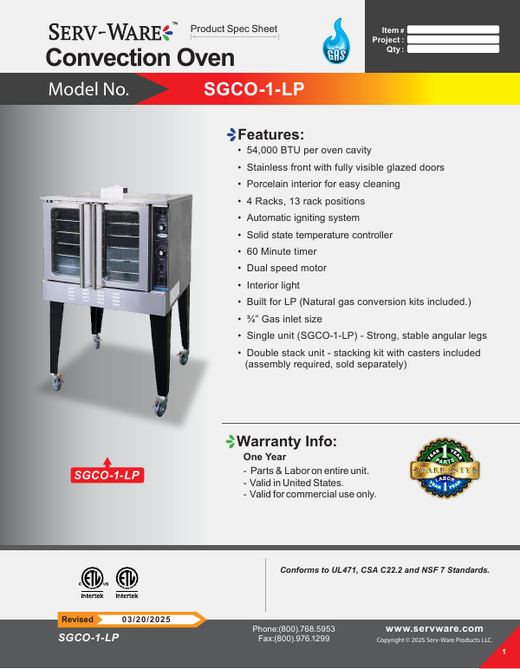 Spec Sheet