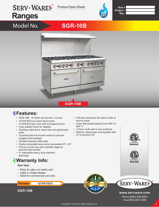 Spec Sheet