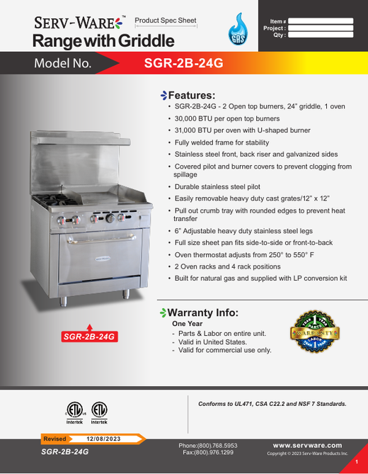 Spec Sheet