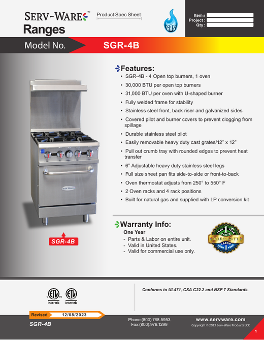 Spec Sheet