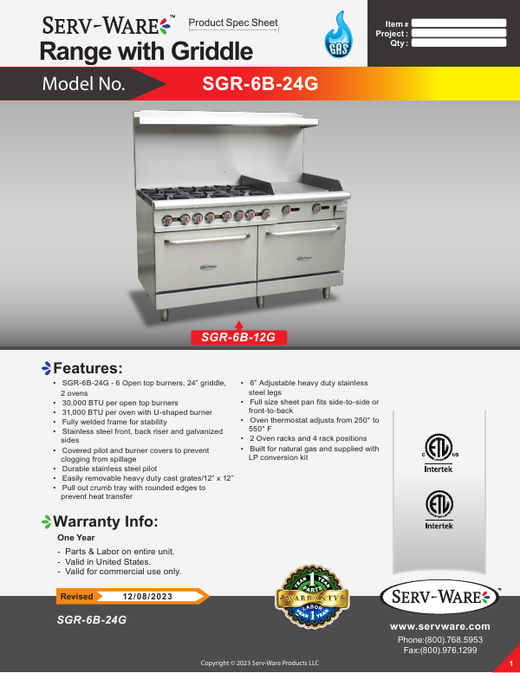 Spec Sheet