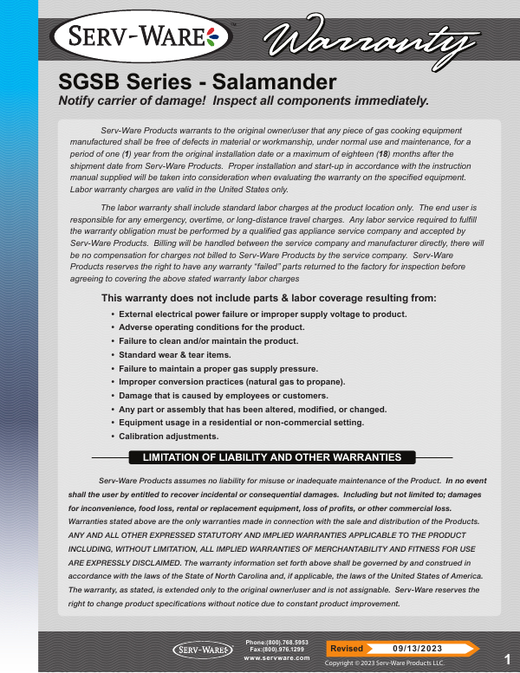Warranty Statement