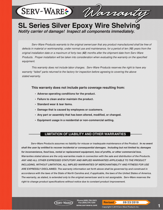 Warranty Statement